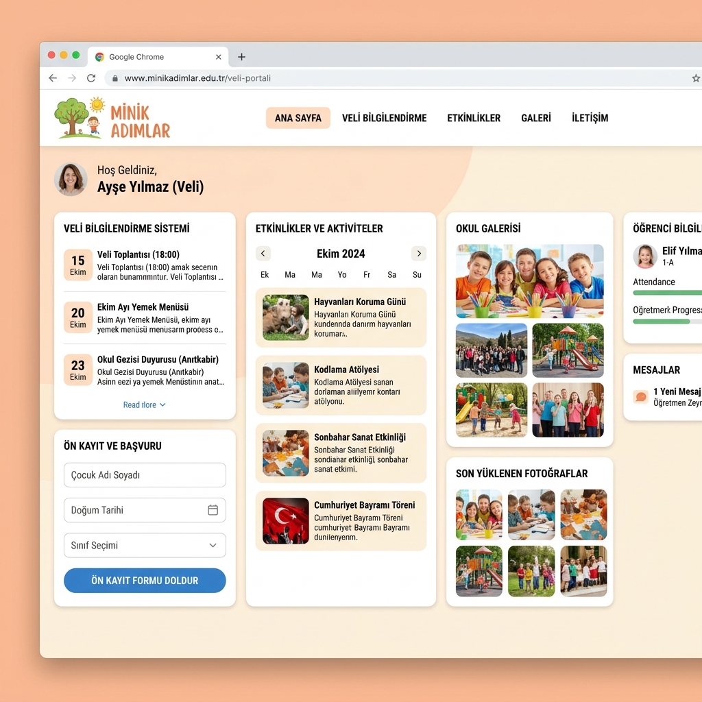 Eğitim anaokulu kreş web tasarım